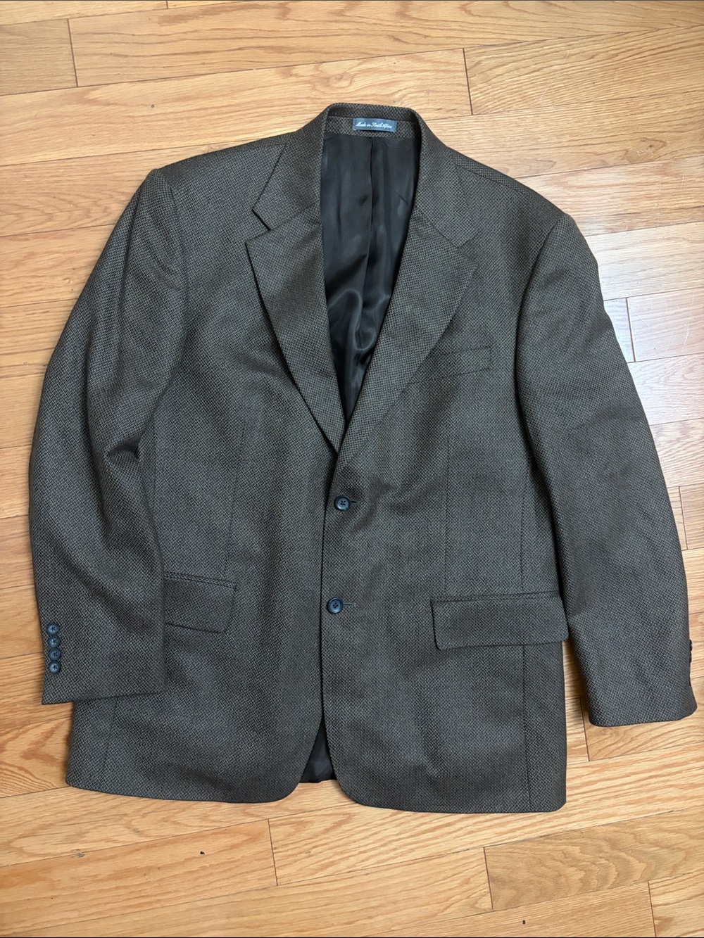 Oscar de la Renta Wool Textured Blazer 2-buttons 44R - Picture 2 of 9